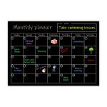 Printable Magnetic Calendar Planner Black Magnetic Fridge Monthly Planner