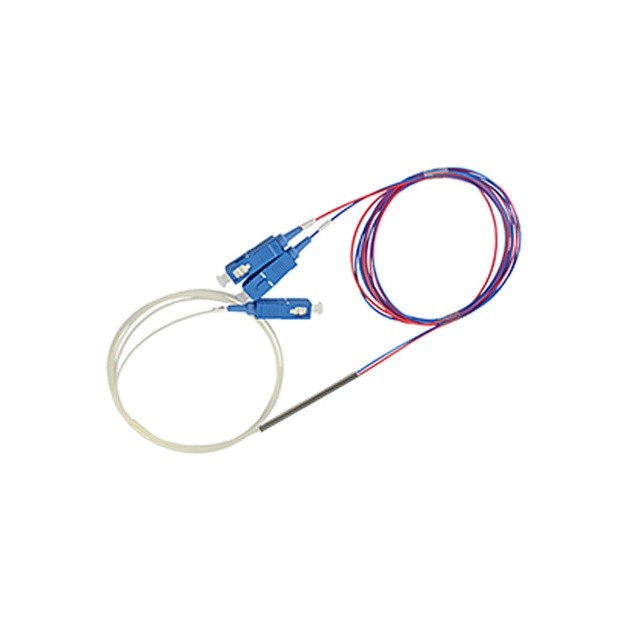 Splitter 1x2 FBT SM Fiber Optic Coupler SC FBT With Steel Tube Fused