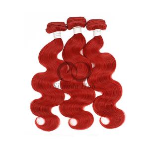 Quality Red Body Wave Remy Human Hair Bundles Sew In Weave Bundles Brazilian Bundle Deals wholesale