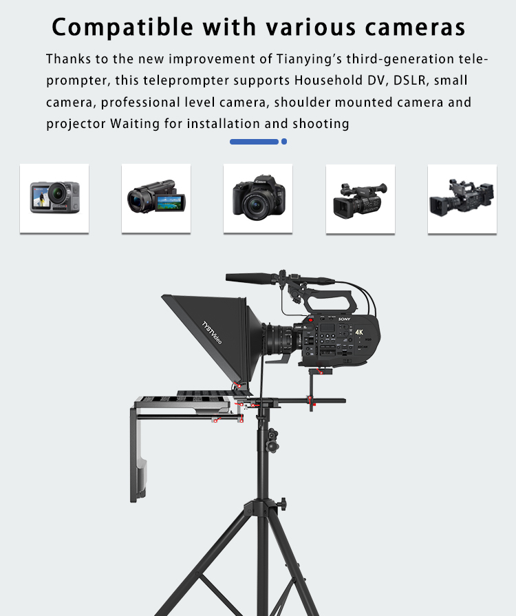 21 Inch Screen Control Portable Teleprompter for Live Streaming Private Mold Video Device