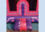 3In1 High Tear Strength Pink Inflatable Jump House with basket hoop for School