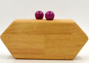 Quality Handmade Vintage Wooden Clutch Bag Slim Timber Box Shaped For Dinner Party wholesale