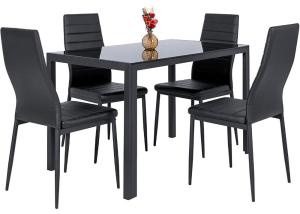 Quality Tempered Glass 75cm Metal Legs 27kgs Modern Dining Room Sets wholesale