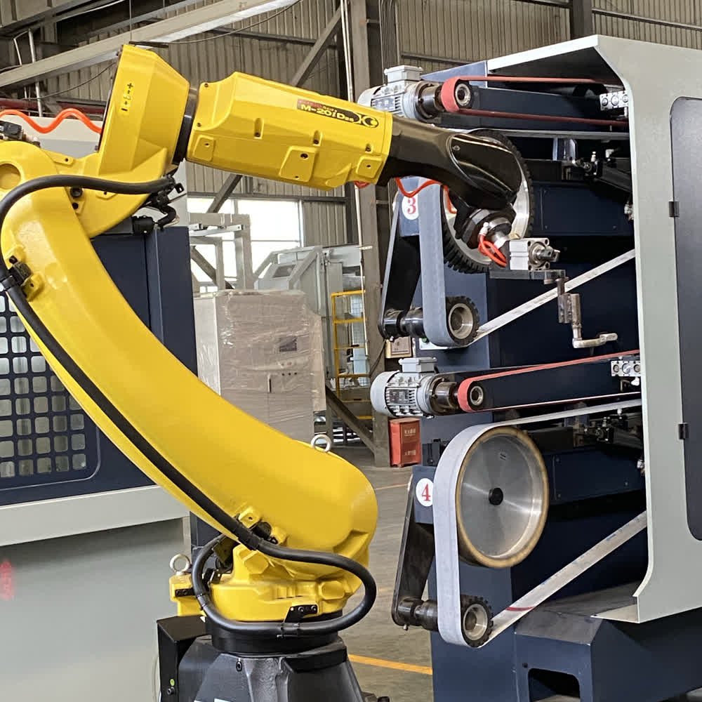 Automatic Grinding And Polishing Robot Cell For Metal Deburring Cost Effective Industrial Automation Solution