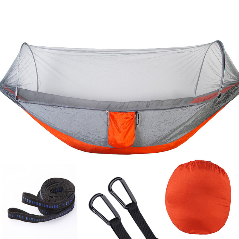 Automatic Pop up Camping Hammock Outdoor Portable Folding Hammock with Mosquito Net