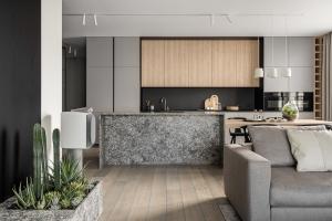 Quality Kitchen Furniture Custom Home Modular Wood Grain Kitchen Cabinet Modern wholesale