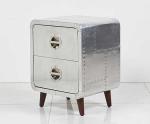 Aviator Bedside Table Indusdtrial Side Table With Wooden Legs