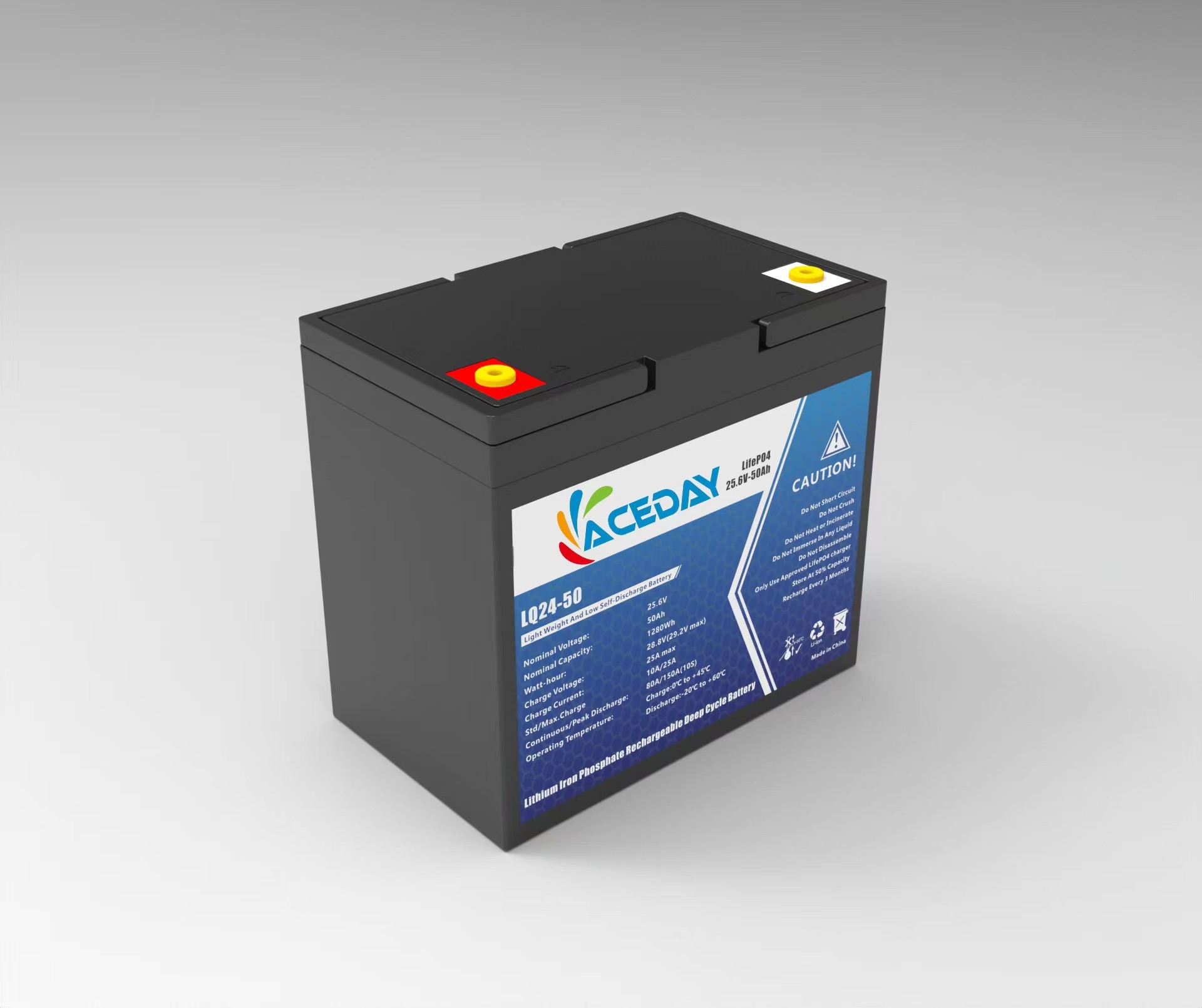 24V50ah Over-discharge Protection Lifepo4 Rechargeable Battery for Portable Devices