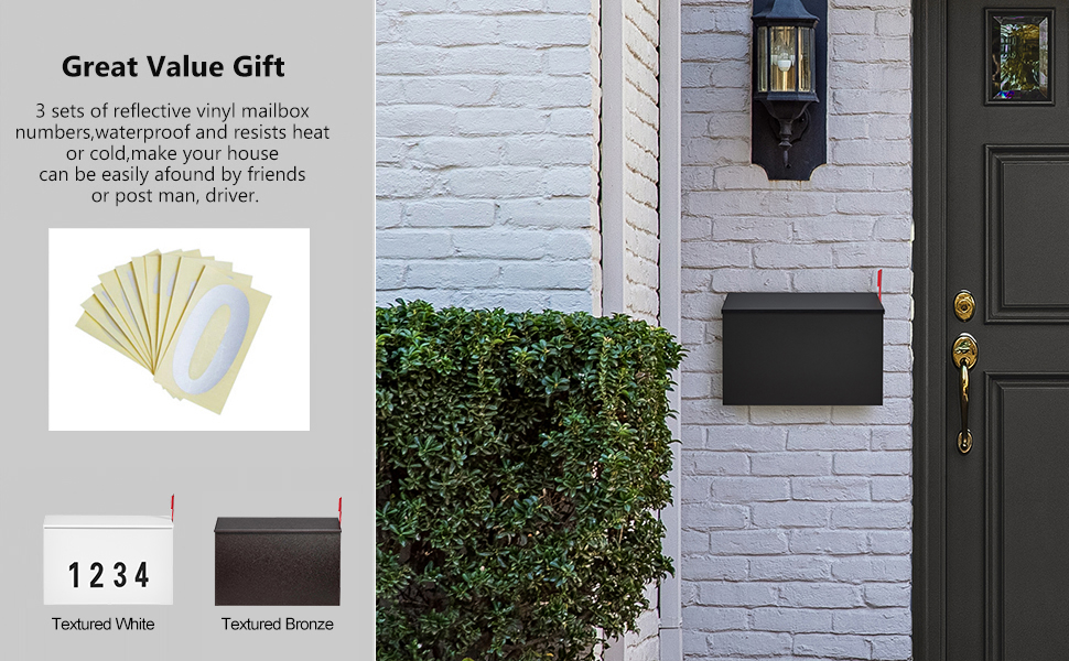 Combination Code Lock Outdoor Wall Hanging Metal Mailbox for Modern Residential Parcel