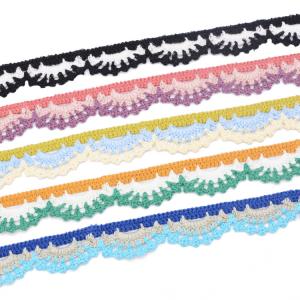 Quality KJ20058 Colorful Shell 3cm Embroidery Lace Trim wholesale
