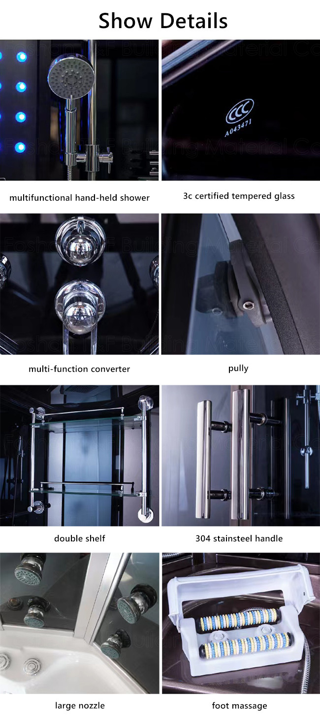Sector Tray Steam Massage Shower Enclosure Units 1500x1500x2200mm