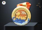 Dragon Boat Competiton 3D Relief Medal With Colors Painting