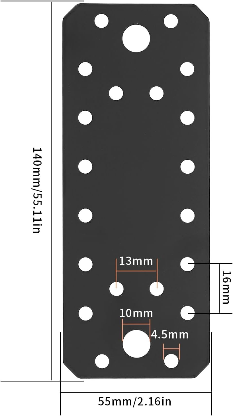 8 Pcs Flat Joining Plates Metal Mending Plates Perforated For Furniture Repair