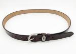 Metal Logo Womens Genuine Leather Belt Leather Loop 95 - 125cm Length