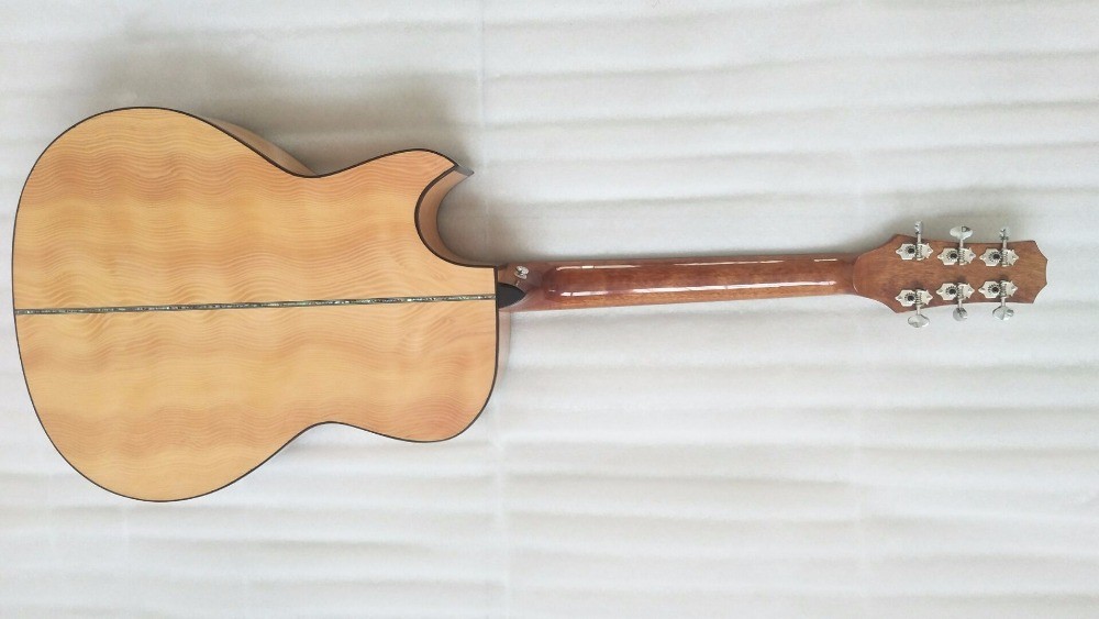 AAAA all Solid cutaway body style guitara 14 frets imported wood arm rest acoustic electric guitar