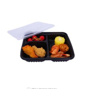 Quality 3 Compartments PP 3L Disposable Food Container 1mm Thickness wholesale
