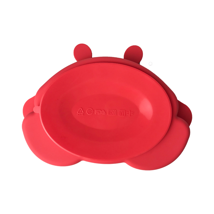 Food Feeding Silicone Baby Tray Crab Shape Suction Placemat Plate Eco Friendly