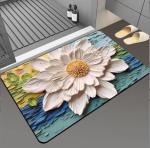3D Absorbent Diatom Mud Floor Mat Bathroom Waterproof Carpet 80*120cm