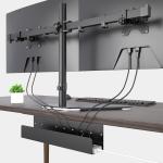 Under Desk Cable Management Tray 16.5 Sturdy Metal Power Strip Holder, Standing