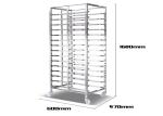 RK Bakeware China 15 Trays Stainless Steel Baking Trolley Baking Tray Rack Cart