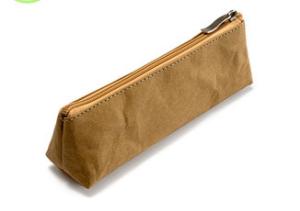 Quality Environmentally Friendly Pencil Pouch Bag Washable Kraft Paper Pencil Bag wholesale
