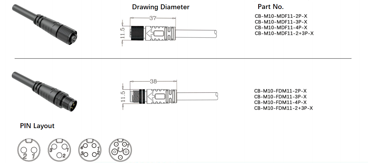 4 pin female header