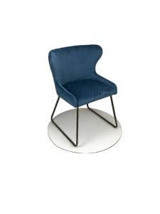Quality Blue Velvet 5.2KGS 810mm Armrest Upholstered Banquet Leisure Chair wholesale