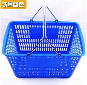 Quality Blue / Red Shopping Baskets , Stacking Carry Style Retail Shopping Baskets wholesale
