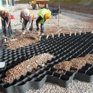 Quality OEM Perforated Plastic Gravel HDPE Geocell Ultrasonic Needle Welding wholesale