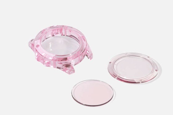 Lab-Grown Sakura Pink Sapphire Watch Case Luxury Scratch Resistant