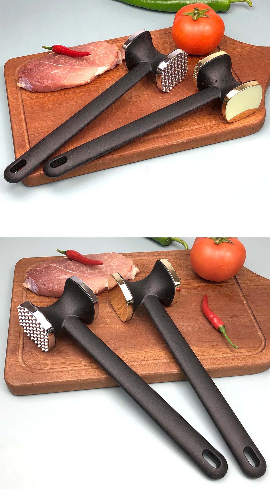 Double-sided Zinc Alloy Die Cast Meat Tenderizer Meat Hammer for Steak TV Shopping
