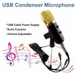 Wired 70dB Voice Recorder Mic USB 2.0 Condenser 30Hz-20kHz Living Streaming