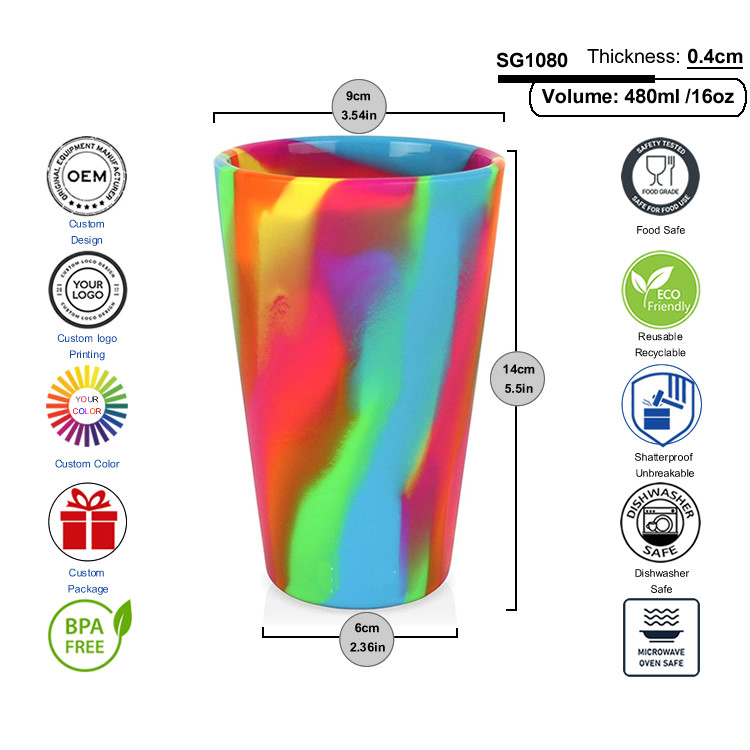 1.5oz Silicone Shot Glasses Shatterproof Opaque Silicone SiliPint Whisky Shot Glass