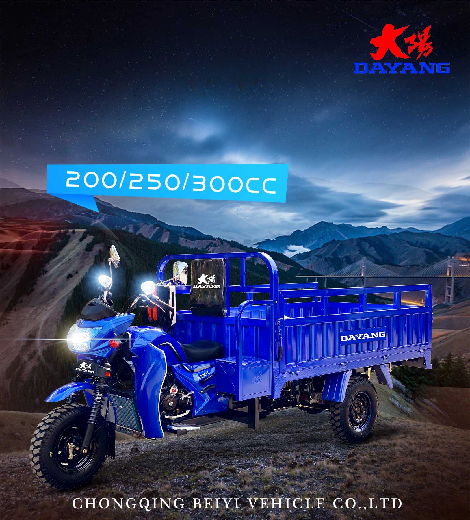 250cc Three Wheel Motorcycle with 200CC Cargo Tricycle and 10-20L Fuel Tank Capacity