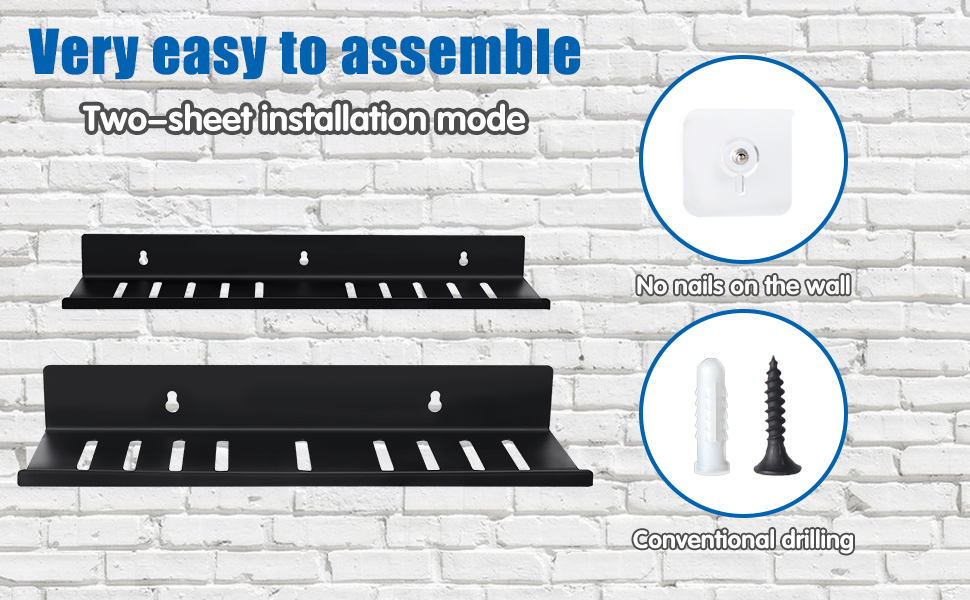 Space-saving Wall Mounted Bathroom Shelves for Storage or Display Strong and Stable