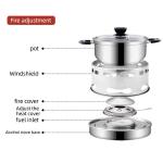 Fashion Simple Stainless Steel Hot Pot Kitchen Hotel Single Portable Alcohol