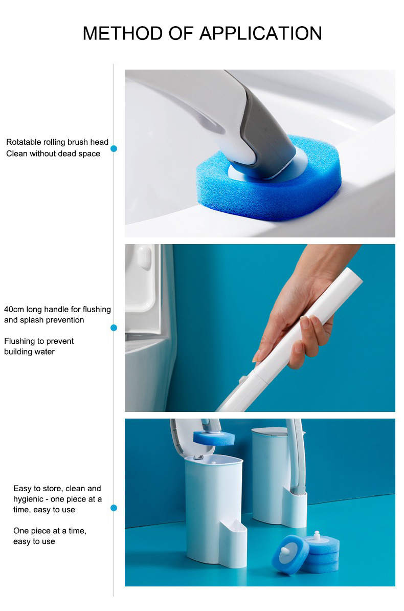 Silicone Head Disposable Toilet Brush Disposable Toilet Scrubber Convenient