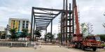 Q345B Garage Steel Frame Grey Color Paint, Industrial Garage 5000 square meter