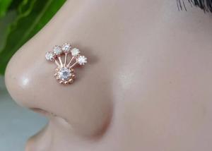Quality 18K Rose Gold Nose Ring With Diamond 0.05ct for Daily Wear OEM ODM wholesale