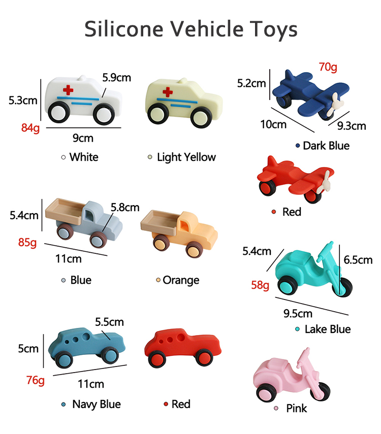 Food Grade Silicone Baby Teething Toy for Molars Infant Toys for Babies 3+ Food Grade Silicone Car Tractor Silicone Kid Toys