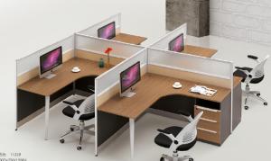 Quality modern 4 seater office glass panel workstation furniture wholesale