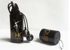Quality Black Color Rope Cord Headphones , Stereo Sound Wired Earphones With Mic wholesale