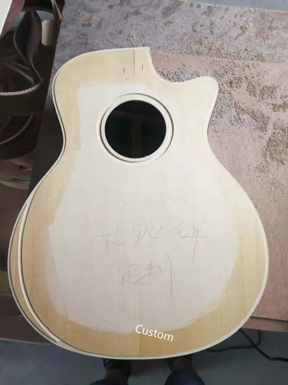 AAA all solid wood custom guitar handmade GRAND cutaway professional acoustic electric guitar