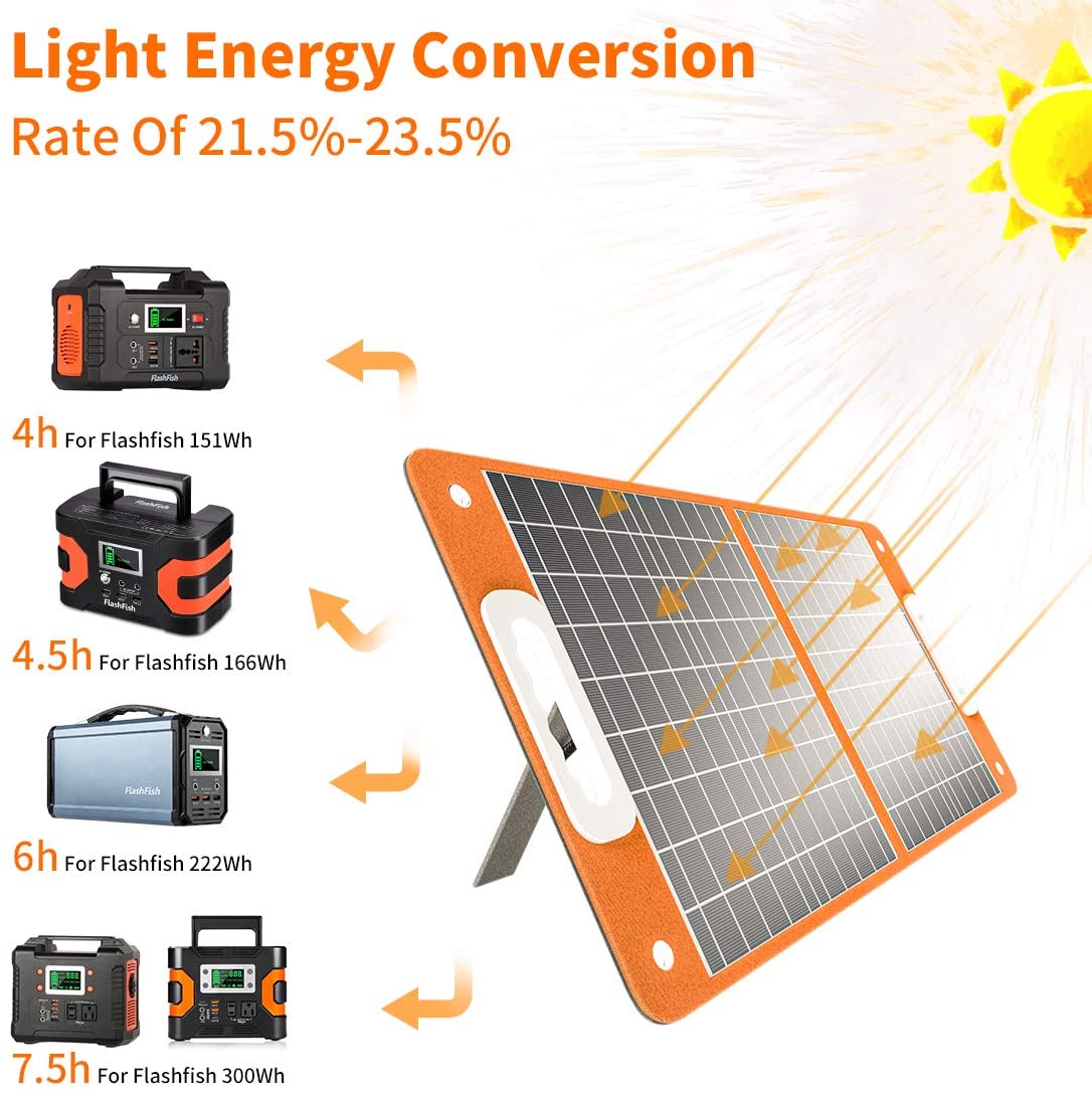FF Flashfish Foldable 200w Solar Panel 60W Foldable Solar Panel Weather Proof
