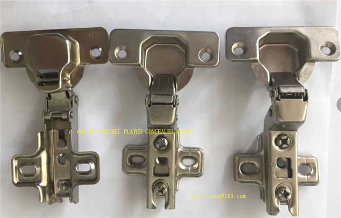 60G Concealed Door Hinges , Two Way Nickel Color Cabinet Door Hinges Furniture Hardware