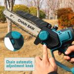 8 Inch Electric Rotary Battery Green Cut Chainsaw Portable Rechargeable Hand