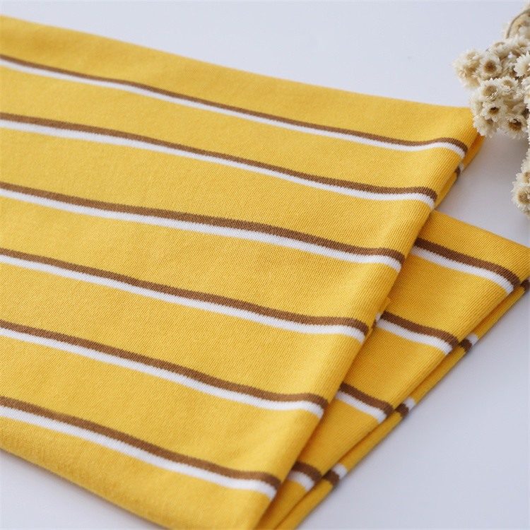 Breathable And Hygroscopic Striped Knit Fabric For Casual Wear