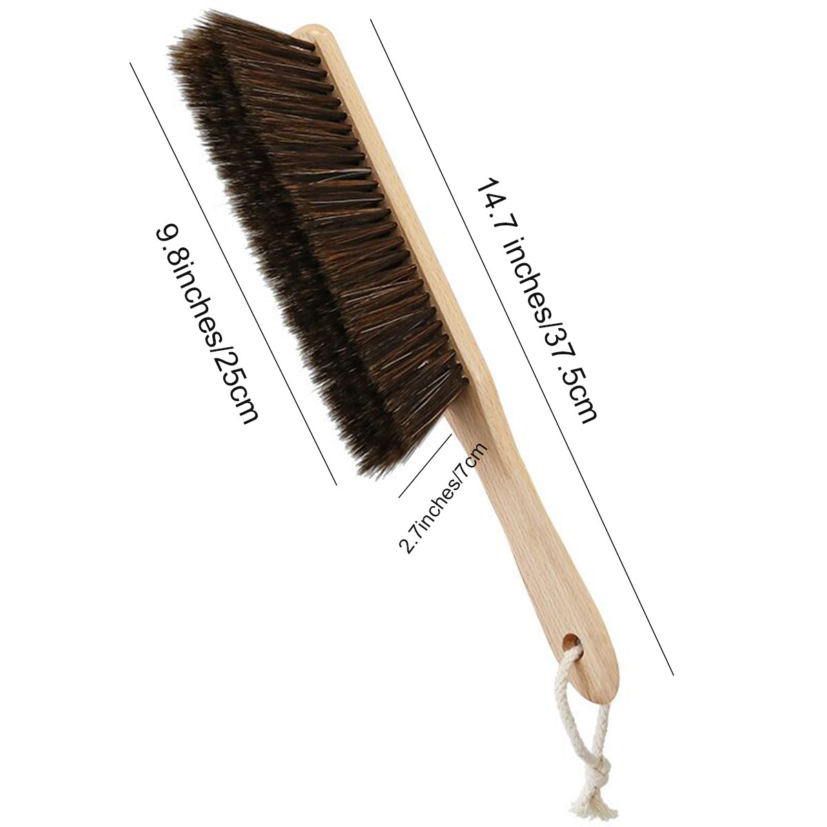 Hand Broom Wooden Handle Brush Soft Bristles Dusting