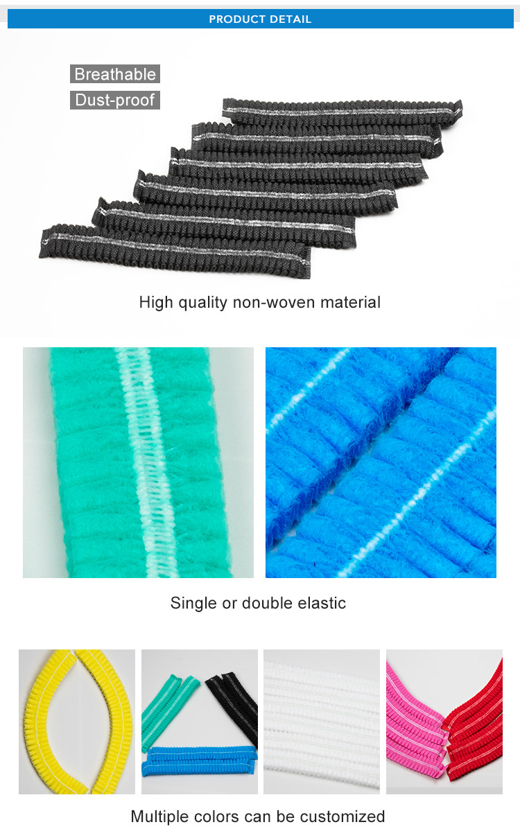 Non Woven Disposable Bouffant Surgical Caps Blue Green For Laboratory