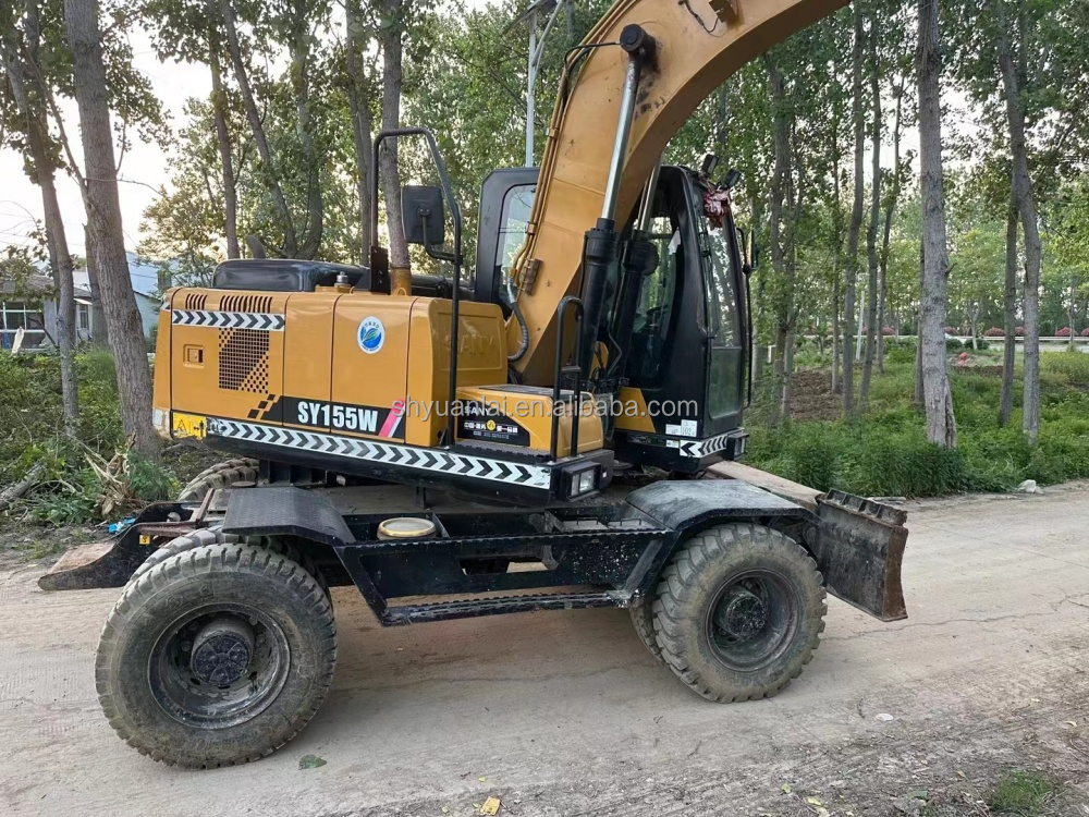 SANY 155W Wheeled Excavator With Original Hydraulic Cylinder And ISUZU Engine